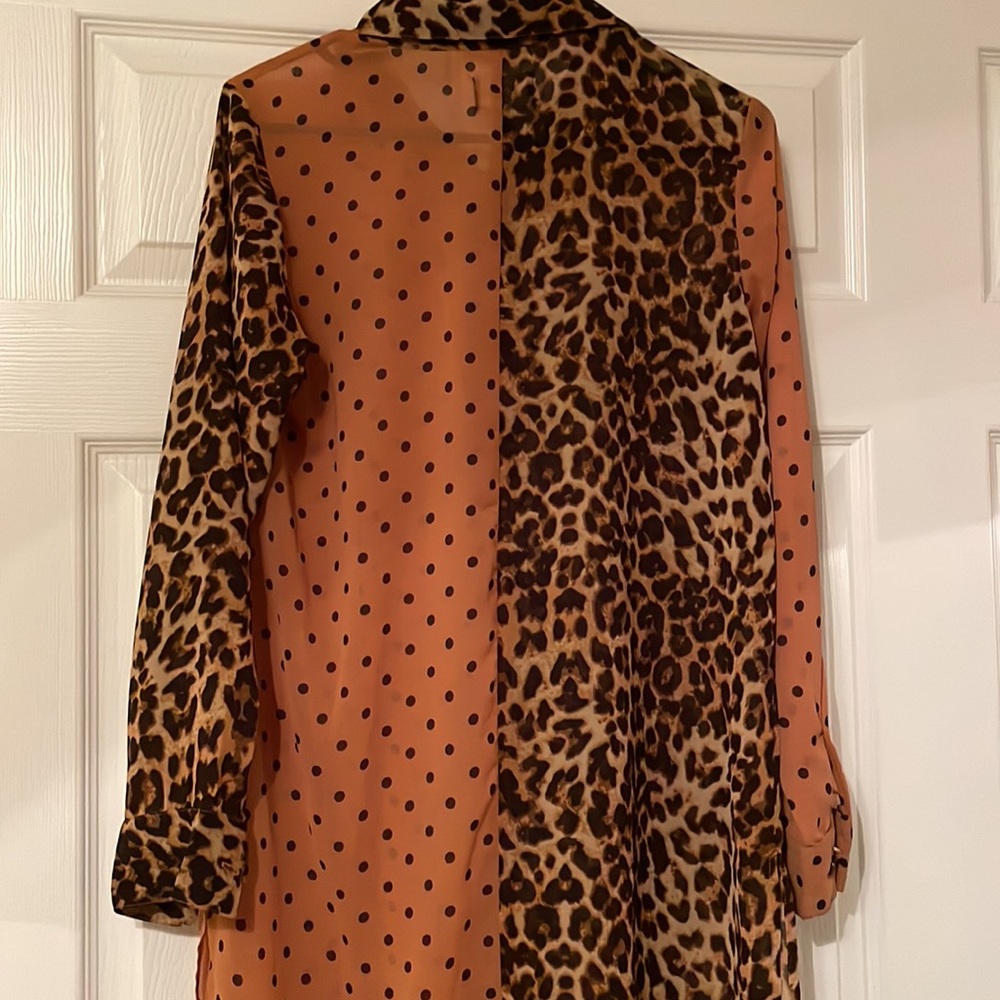 Color Block Button Up Duster - Picture 3 of 4